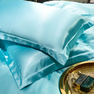 Pure Color Silk Pillowcase Silky Double-Sided One-Pair Package  Silk Beauty Comfortable Summer Silk Satin Single Pillow Case