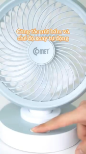 Quạt tích điện mini Comet CRF1506 7W - Siêu mát tiện lợi không lo mất điện