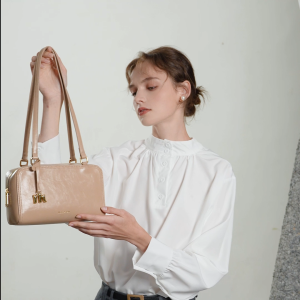 【Limited Clearance Price】MOSSDOOM Womens Bag Classic Fashion Shoulder Bag Retro Style Boston Bag With M Pendant PU Leather