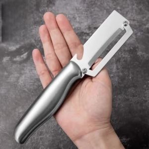 1/2PCS 2-in-1 Stainless Steel Vegetable Peeler Multifunctional Fruit Peeling Tool with Bottle Opener for Kitchen
