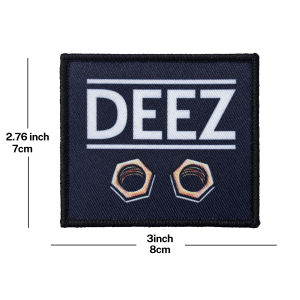 Funny DEEZ Morale Patch Hook Loop Fastener Navy Blue Patch for Backpack Jacket Hat