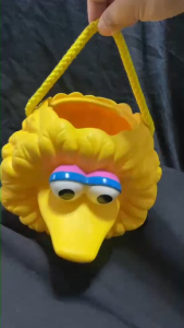Vintage 1997 Jim Henson Productions Yellow Big Bird Head Bucket w/Rope Handle