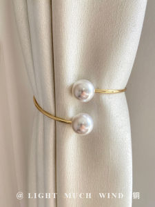 Băng Buộc Rèm Cửa Bằng Đồng Sang Trọng Đơn Giản Phòng Khách Một Cặp Nút Ngọc Trai Trang Trí Phụ Kiện Vải Rèm Cửa Hiện Đại Tối Giản