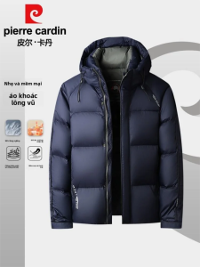 Pierre Cardin | Áo Khoác Lông Ngỗng Nam Mùa Đông Có Mũ và Lớp Lót Dày
