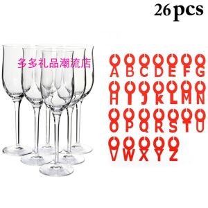 Silicone 26 Alphabet Letter Cup Markers Party Cup Labels Drinkware Distinguishing Party Accessories MOFUNYO Brand