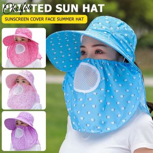 ChoiFoo ครีมกันแดดหมวก + หน้ากากปิดหน้า360 ° ทุกรอบหมวกบังแดดขี่และทำงานหมวกกันแดดยูวีหมวกป้องกันเย็นและระบายอากาศได้หมวกตาข่ายบังแดดหมวกบังแดดแห้งเร็วหมวกแคปชาวประมงหมวกกันแดด