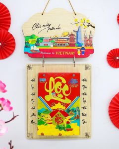 [TẾT NĂM MỚI] Lịch Gỗ Treo Tường Lịch Gỗ Để Bàn Năm Mới Tết Tặng Kèm Đinh 3 Chân Hoặc Móc Dán Tường