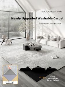 ZHUOYI | Machine Washable Dual Layer Detachable Luxury Living Room Carpet
