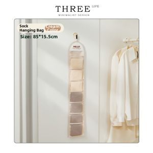 THREE LIFE | Wall Hanging Storage Bag Underwear Socks Organizer