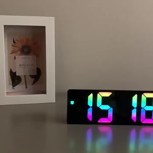Led Mirror Digital Alarm Clock 12/24 Hours Adjustable Brightness Colorful Large Screen Desk Clocks Bedroom Desktop Decoration