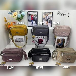 TAS SELEMPANG WANITA CHIBAO KANVAS BORDIR 4Sleting CB363