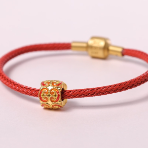 Chow Sang Sang 周生生 Cultural Blessing 999 24K Gold Auspicious Ruyi Charm Bracelet for Women 17cm 95525C [Bracelet not included]