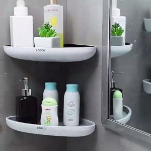 Bathroom Shelf Organizer Wall Mounted Corner Shelves No Drill Shower Storage Rack Shampoo Holder (ECOCO by renemos) - Lazada