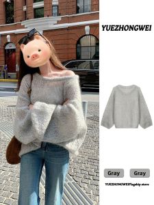 YUEZHONGWEI | Lazy Style Soft Grey Turtleneck Cashmere Sweater