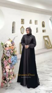 SERENADA DRESS MUSLIM ABAYA HITAM TURKEY/TURKI GAMIS KHIDMAT YARN KERAH BUSUI COD