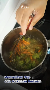 Spatula Sutil Centong Sayur Stainless Steel Tebal 27 CM Handle Motif Kayu