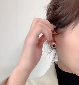 Korean Style Black Zircon Stud Earring For Women Shiny Rhinestone Square Geometric Earrings Party Statement Jewelry Gifts