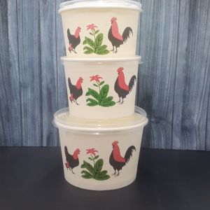 Mangkok kertas ayam + tutup 12172227 oz / Paper Bowl oz / mangkok kertas Ayam Jago Bowl (25 pcs) mangkok premium / mangkok es / mangkok bakso / mangkok tahan panas