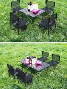LINSI | Outdoor Portable Breathable Folding Table Chair