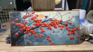 Tranh treo tường in vải canvas thiên nhiên Tây Bắc mùa xuân - 70 x 70 cm