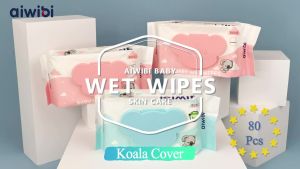 Aiwibi Baby Wipes ทิชชู่เปียก เนื้อสัมผัส นุ่มไม่ระคายเคือง กระดาษทิชชู่เปียก เช็ดปากเด็ก 80แผ่น