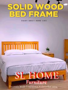 🔥SL 100% SOLID WOOD Muji Queen / King Bed Frame / Headboard / Katil Queen / Katil Murah / 床架 - SL 6109