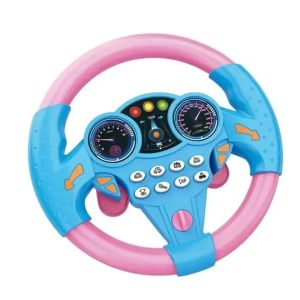Luminous simulation steering wheel toy childrens toys childrens early education co-pilot cart steering wheel sound toy