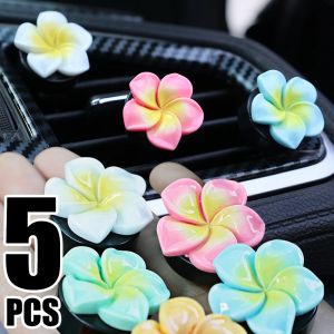 5PCS Car Aromatherapy Clip Auto Air Vent Egg Flowers Decoration Fragrance Clip Air Purifier Car Air Outlet Plumeria Fragrance Holder