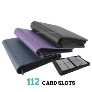 9 Pocket PU Leather Toploader Binder Holds 252 Toploaders 3" X 4" Rigid Card Holder Double Sided Pockets for Pokemon TCG Cards