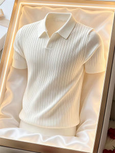 Rugged Stripe Knit V-neck T-shirt