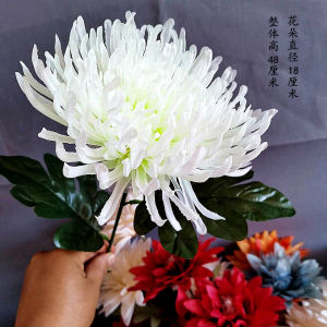 Larix Martini Simulated Chrysanthemum Large Flower Head Single Branch Dragon Claw Chrysanthemum Bouquet Silk Flower Fake Flower Outdoor Display Flower