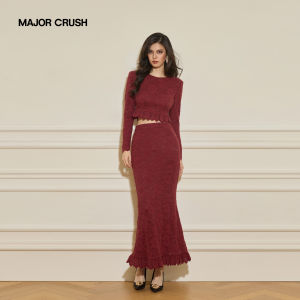 Vintage Wine Red Lace Fitted Dress
