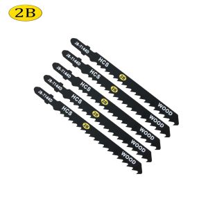 2B Jigsaw Blade Speed Straight Cut 6 TPI 5pcs Set HCS for Wood Chipboard Plywood JB-T144D