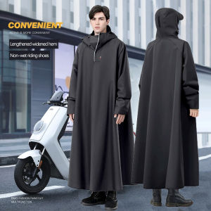 Waterproof Raincoat Oxford Fabric Hooded Reusable Long Poncho Reflective Strip Rain Gear For Bicycle Motorcycle Commuting