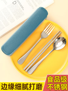 Bộ Đồ Ăn Di Động Bằng Thép Không Gỉ Đũa Thìa Nĩa Hộp Đựng Dao Kéo Có Thể Gập Lại Ngoài Trời Cá Tính Sử Dụng