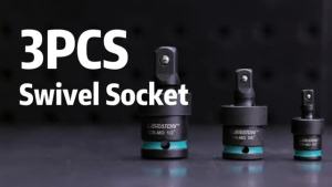 3PCS Swivel Socket Set Wobble Socket Impact Swivel Socket Set Universal Joint-Socket 1/4" 3/8" 1/2" Cr-Mo Steel Drive Set 360°