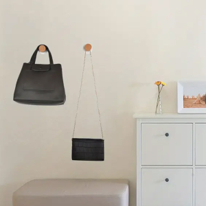 Wooden Hook Geometric Shape Wood Wall Hook Wooden Coat Peg Coat Hanger Tool for Hanging Clothes Hat Scarves and Towel in Bedroom