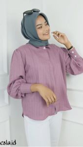 Baju Atasan Wanita Terbaru 2023 LOURYN BLOUSE LADY CRUSH Baju Atasan Lengan Panjang Blouse Viral