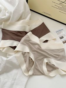 Modale High Waist Triangle Womens Underwear Soft Cotton Girls Briefs Color Block Edge Comfortable Ladies Panties