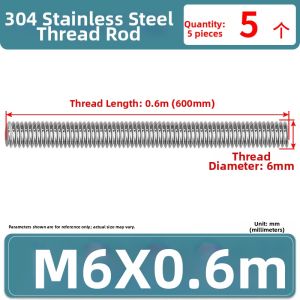JINJUNTAI | 304 Stainless Steel Full Thread Extended Studs