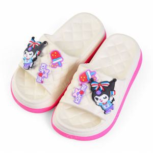 รองเท้าแตะเด็กสำหรับเด็กหญิงลายคุโรมิ **KUROMIพื้นจุ่มสี** เนื้อรองเท้าทำจากไฟล่อนให้ความเบานุ่ม ใส่สบายไม่กัดเท้าขนาด 24-35