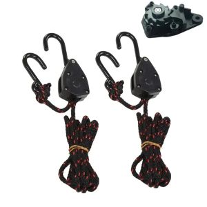 Tent Accessories 1/8" Adjustable Heavy Duty Rope Hanger Ratchet Kayak and Canoe Bow and Stern Tie Downs Straps Camping Tool