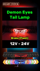 12V/24V LED Light Demon Eyes Tail Lamp Lampu Belakang With Brake Signal Fancy Mode RGB Colour Lorry Truck