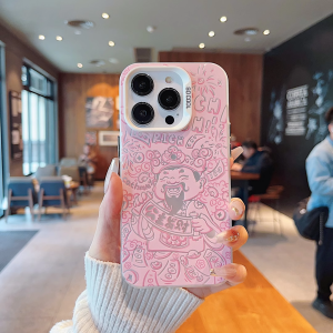 Pink Wealth Goddess Princess Phone Case for  17promax Silicone Full Cover Matte Anti-Fall Protection Creative Cartoon Style