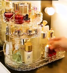 Rak Kosmetik Putar 360 Derajat: Rak Makeup Acrylic & Organizer Kosmetik