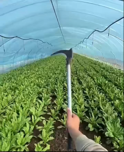 2-in-1 Sickle with Long Handle Multifunctional Double Chopping Sickle Gardening Tool Manganese Steel Sickle for Farmer