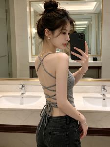 YUANJIAREN | Unique Polka Dot Backless Ladies Top