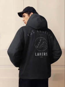 Jack Jones | Embroidered Printed Hooded Warm Mens Down Jacket