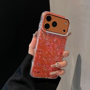 Luxury Glitter Starry Sky Sea Shell Pattern Phone Case for iPhone 17 Air 16 15 14 Plus 13 Pro Max Glossy Laser Bumper Back Cover