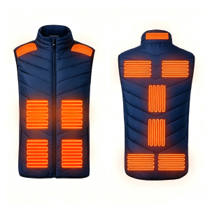 A Smart Winter Heating Vest with A USB Interface Featuring 11 Built-in Heating Zones. It Does Not Include A Portable Power Bank
